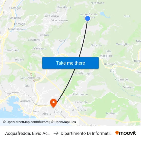 Acquafredda, Bivio Acquafredda Sup. to Dipartimento Di Informatica E Matematica map