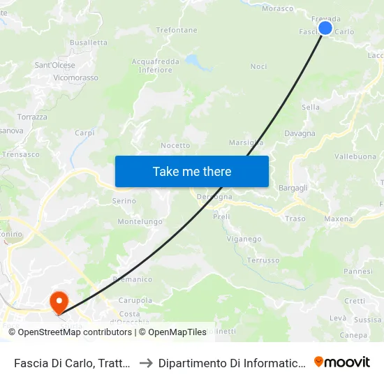 Fascia Di Carlo, Trattoria Manuela to Dipartimento Di Informatica E Matematica map