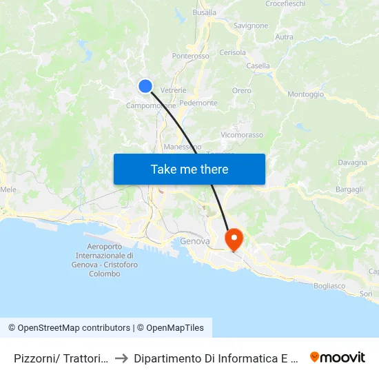Pizzorni/Trattoria Gildo to Department of Computer Science and Mathematics map
