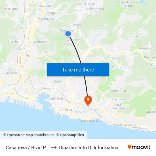 Casanova / Ronca Junction to Department of Computer Science and Mathematics map