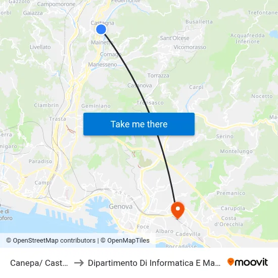 Canepa/ Castagna to Department of Computer Science and Mathematics map