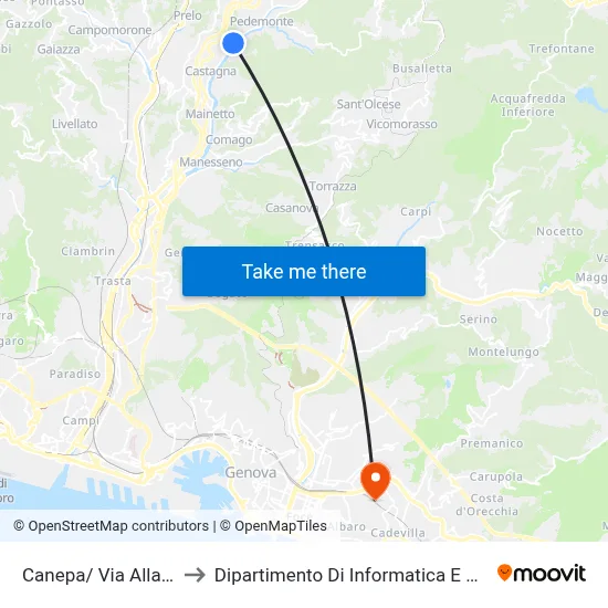 Canepa/ Pine Grove Road to Department of Computer Science and Mathematics map