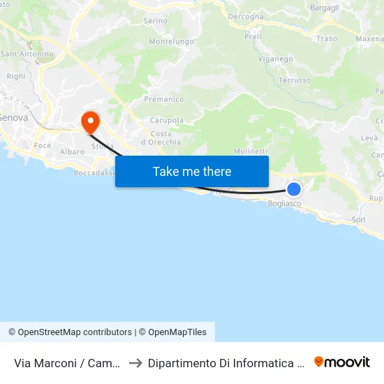Via Marconi / Campi Sportivi to Dipartimento Di Informatica E Matematica map