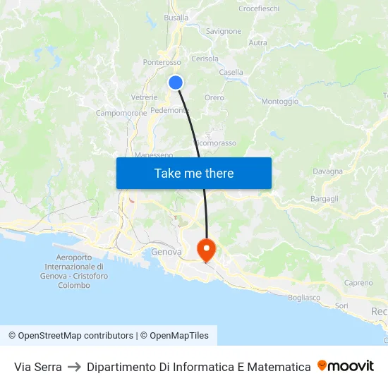 Via Serra to Dipartimento Di Informatica E Matematica map