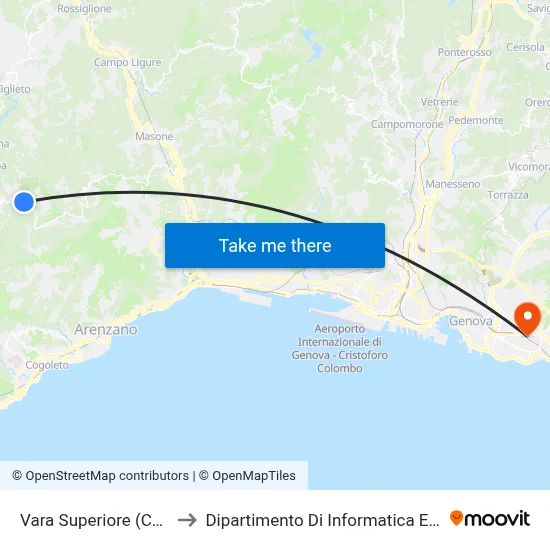 Vara Superiore (Terminal) to Department of Computer Science and Mathematics map