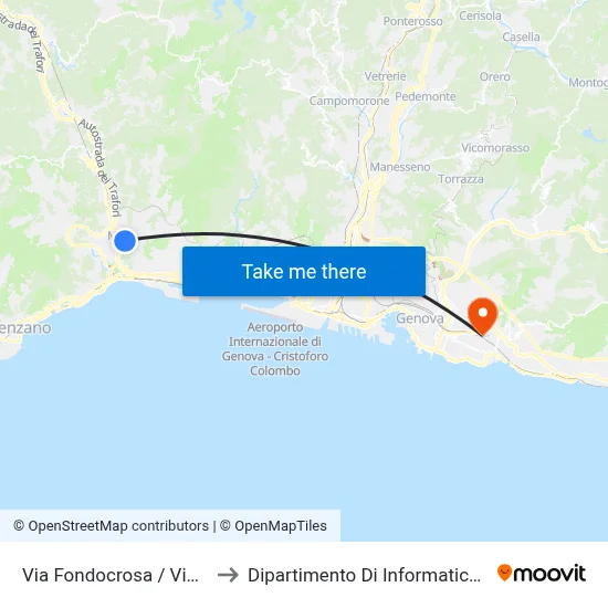 Via Fondocrosa / Via Delle Vigne to Department of Computer Science and Mathematics map