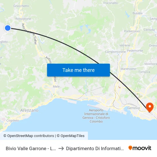 Bivio Valle Garrone - Lago Ortiglieto to Dipartimento Di Informatica E Matematica map