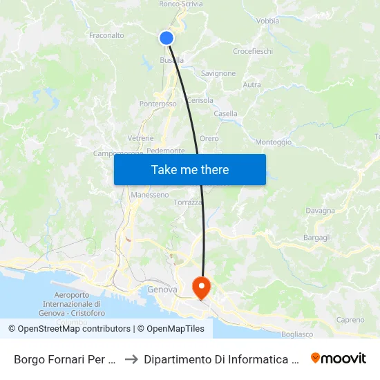 Borgo Fornari Per Voltaggio to Dipartimento Di Informatica E Matematica map