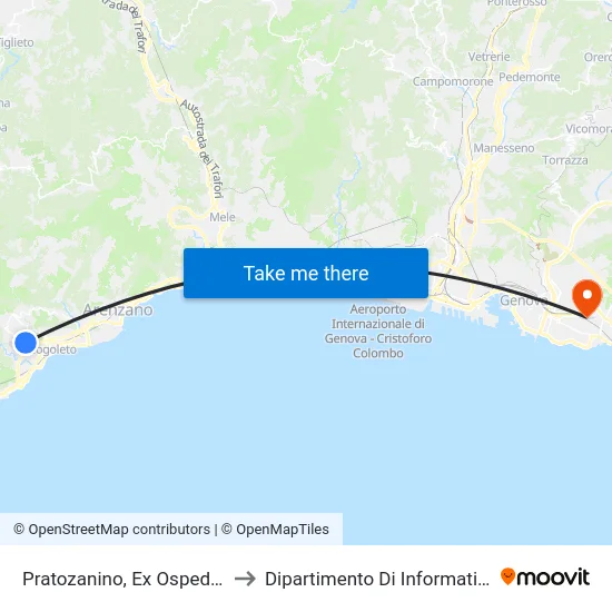 Pratozanino, Ex Ospedale Psichiatrico to Dipartimento Di Informatica E Matematica map