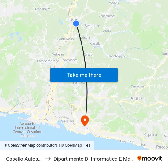 Casello Autostrada to Dipartimento Di Informatica E Matematica map