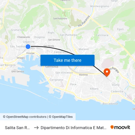 San Rocco Slope to Department of Computer Science and Mathematics map