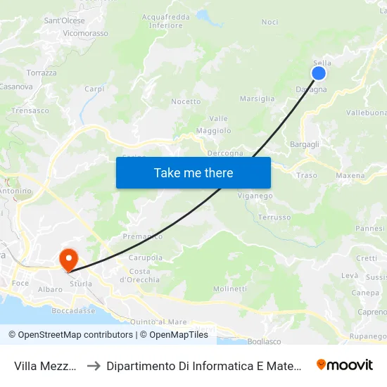 Villa Mezzana to Dipartimento Di Informatica E Matematica map