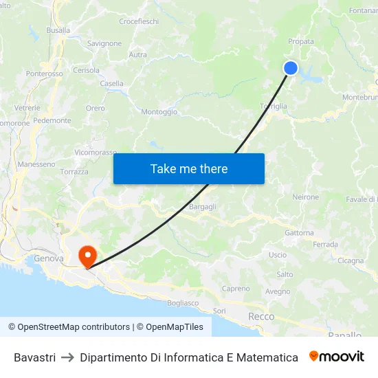 Bavastri to Dipartimento Di Informatica E Matematica map