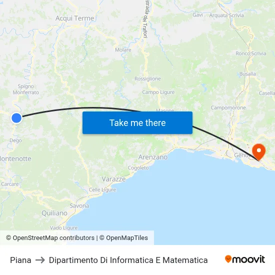 Piana to Department of Computer Science and Mathematics map