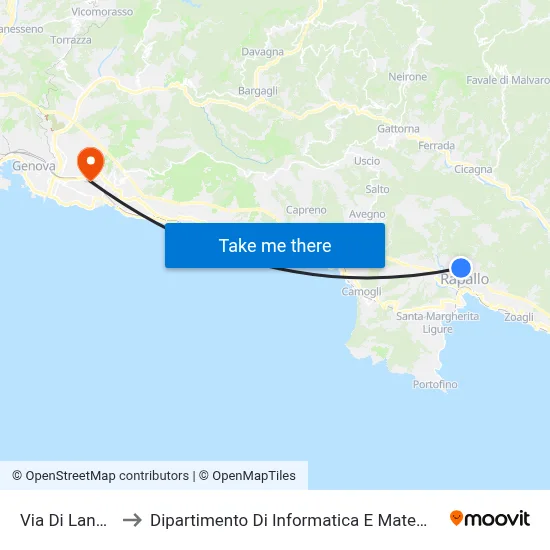 Via Di Landea to Department of Computer Science and Mathematics map