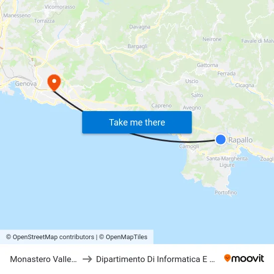 Monastero Valle Christi to Dipartimento Di Informatica E Matematica map