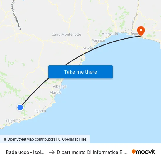 Badalucco - Long Island to Department of Computer Science and Mathematics map