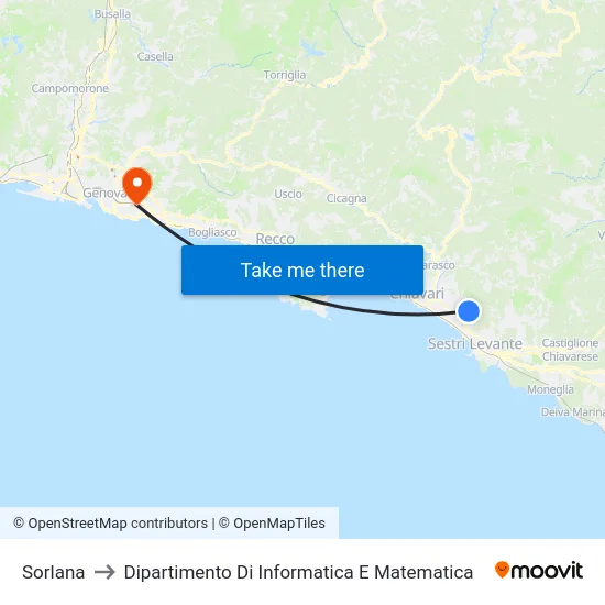Sorlana to Dipartimento Di Informatica E Matematica map