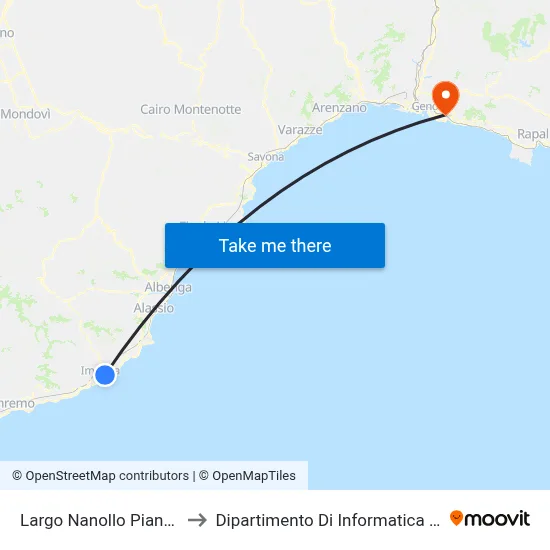 Largo Nanollo Piana (Stallo 4) to Dipartimento Di Informatica E Matematica map