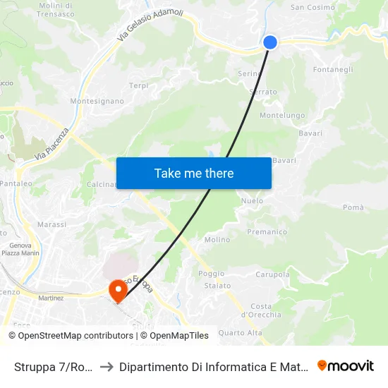 Struppa 7/Rosata to Department of Computer Science and Mathematics map