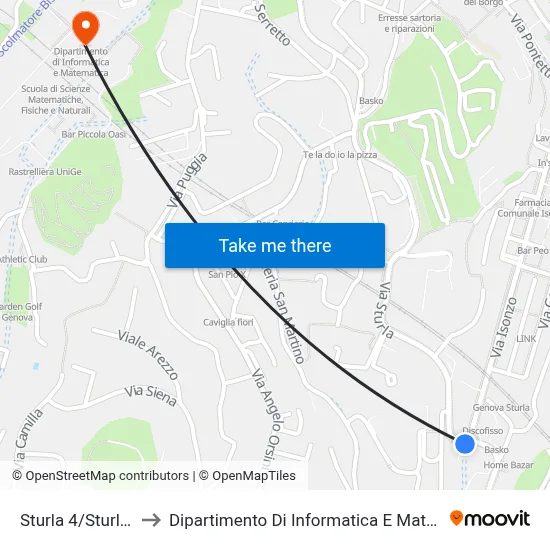 Sturla 4/Sturla Railway Station to Department of Computer Science and Mathematics map