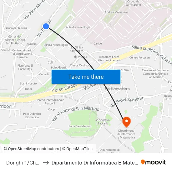 Donghi 1/Church to Department of Computer Science and Mathematics map