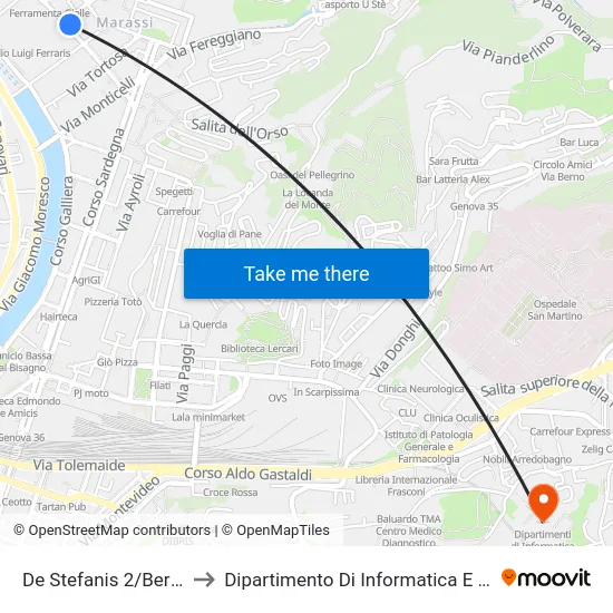 De Stefanis 2/Bertuccioni to Dipartimento Di Informatica E Matematica map