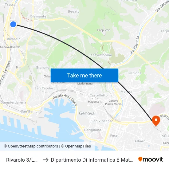 Rivarolo 3/Lanza to Department of Computer Science and Mathematics map