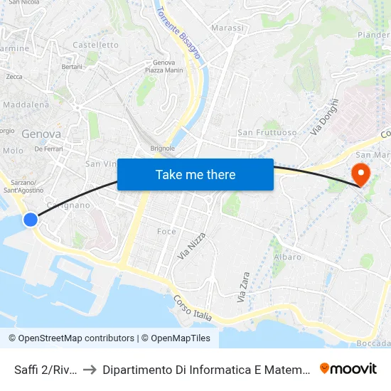 Saffi 2/Rivoli to Department of Computer Science and Mathematics map