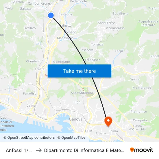 Anfossi 1/Poli to Dipartimento Di Informatica E Matematica map