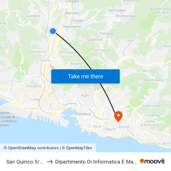 San Quirico 5/Serro to Dipartimento Di Informatica E Matematica map