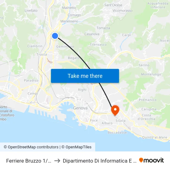 Ferriere Bruzzo 1/Mercato to Dipartimento Di Informatica E Matematica map