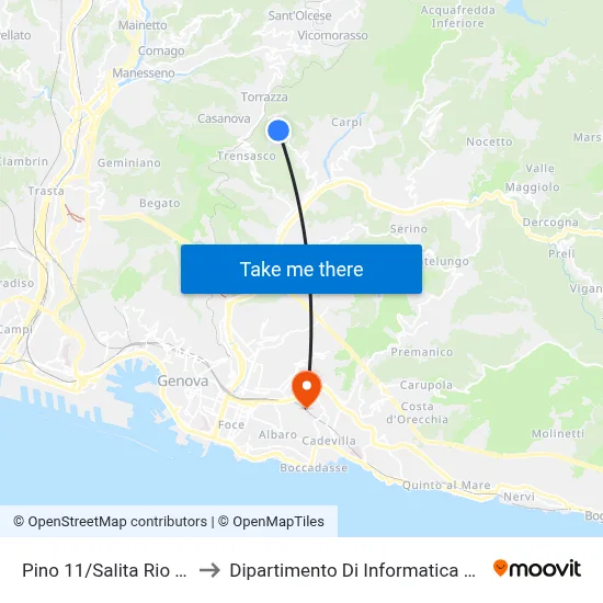 Pino 11/Rio Maggiore Rise to Department of Computer Science and Mathematics map