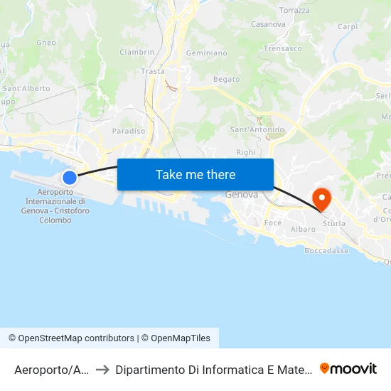 Aeroporto/Arrivi to Dipartimento Di Informatica E Matematica map