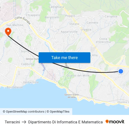 Terracini to Department of Computer Science and Mathematics map