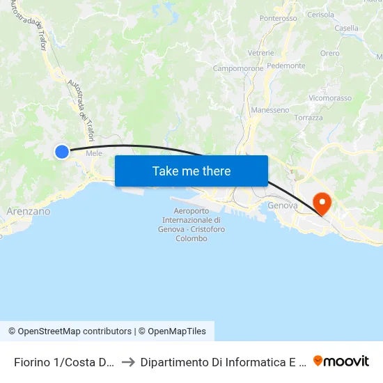 Fiorino 1/Wind Coast to Department of Computer Science and Mathematics map