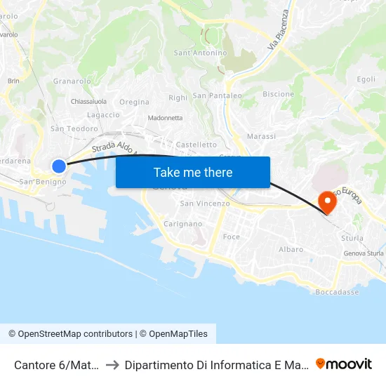 Cantore 6/Matitone to Dipartimento Di Informatica E Matematica map