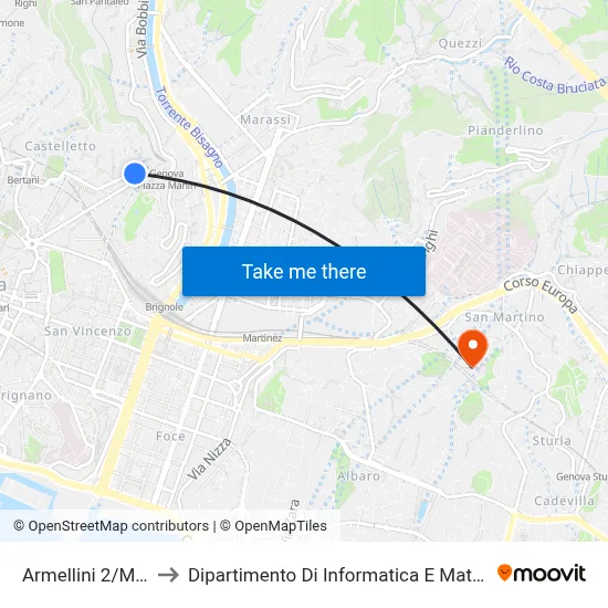 Armellini 2/Manin to Department of Computer Science and Mathematics map