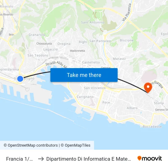 Francia 1/Wtc to Dipartimento Di Informatica E Matematica map