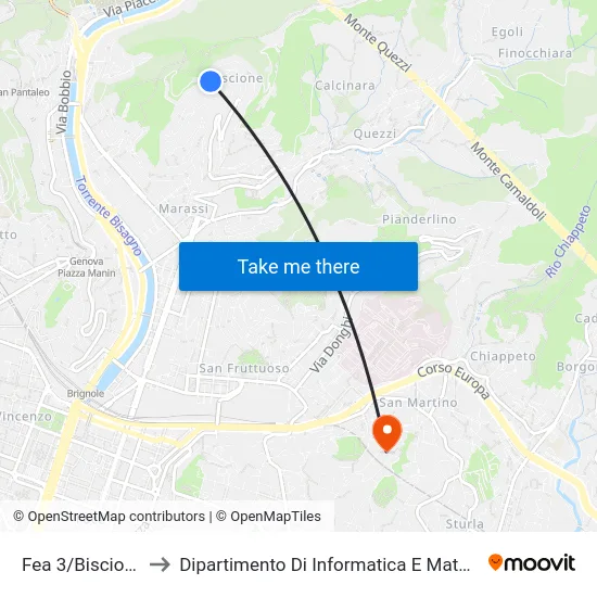 Fea 3/Biscione 6 to Dipartimento Di Informatica E Matematica map