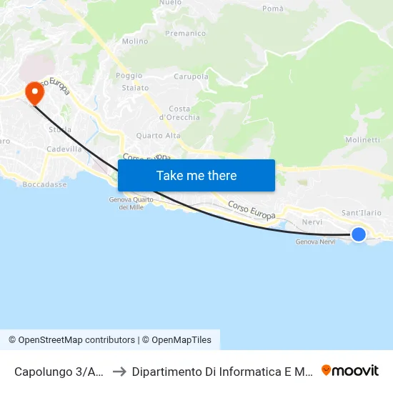 Capolungo 3/Ancona to Department of Computer Science and Mathematics map