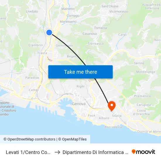 Levati 1/Centro Commerciale to Dipartimento Di Informatica E Matematica map