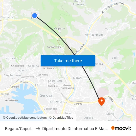 Begato/Terminal to Department of Computer Science and Mathematics map