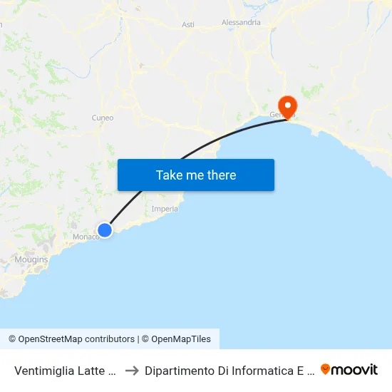 Ventimiglia Latte Ricovero to Dipartimento Di Informatica E Matematica map
