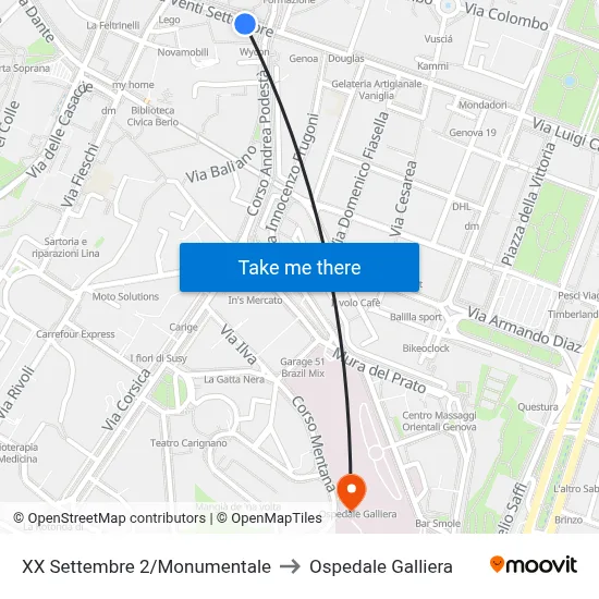 XX September 2/Memorial to Galliera Hospital map