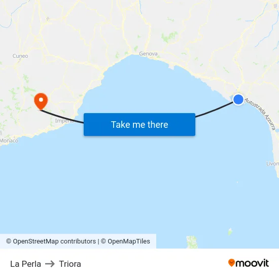 La Perla to Triora map