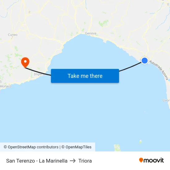 San Terenzo - La Marinella to Triora map