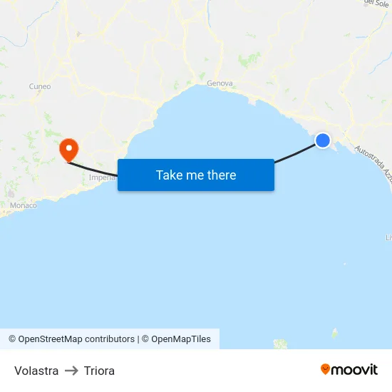 Volastra to Triora map