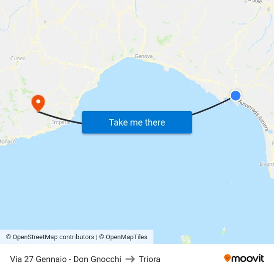 Via 27 Gennaio - Don Gnocchi to Triora map