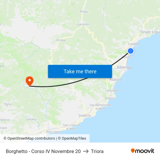Borghetto - Corso IV Novembre 20 to Triora map
